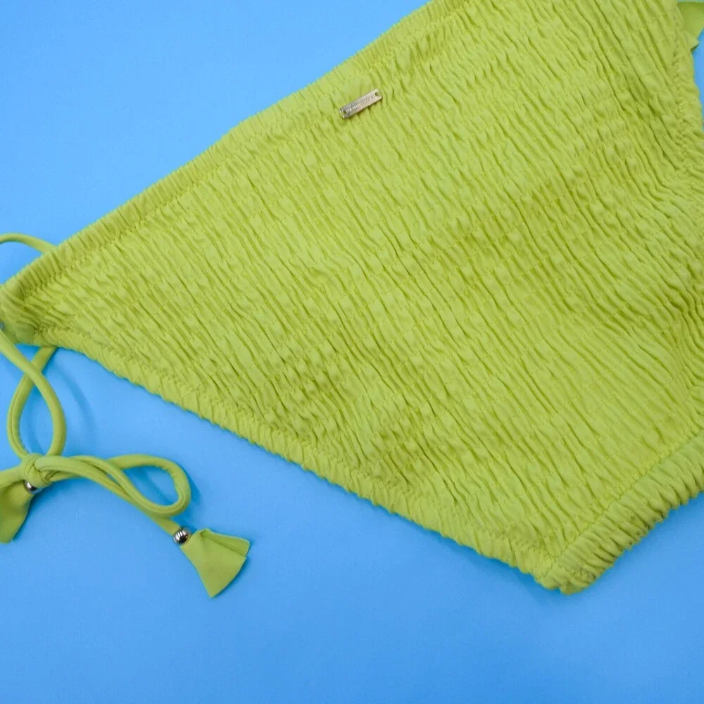 Victorias‎ Secret Large Bikini Bottom Yellow Side Tie Brazilian Swim Tassled New